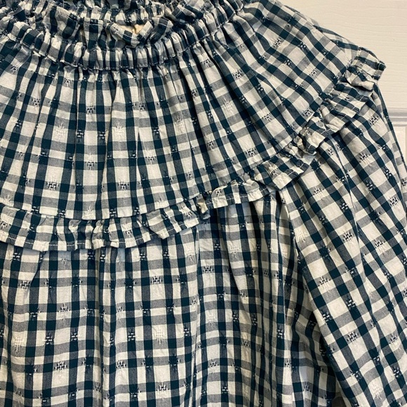 Cottagecore Checkered Ruffle Blouse - Picture 3 of 4